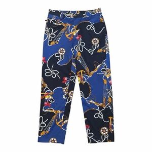 Lauren Ralph Lauren Nautical Scarf Print Pants Petite 10P Cotton Stretch KD1